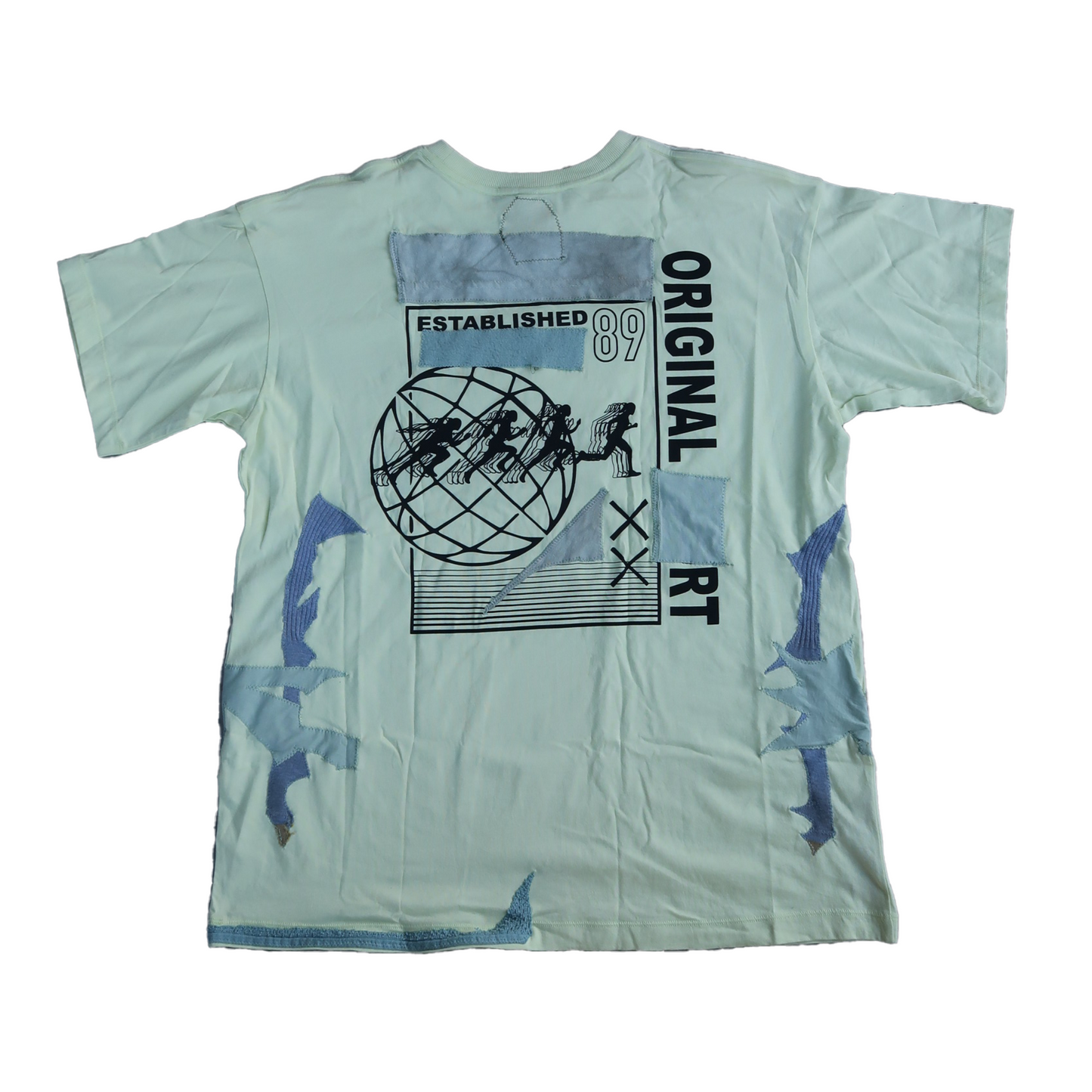 teal circle patch shirt #2